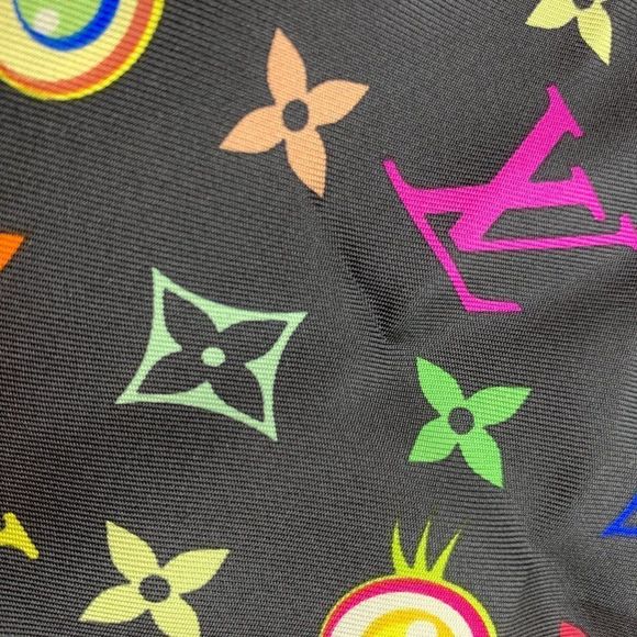 Louis Vuitton Eye Love You Black Multicolore Vintage Murakami rare LV LE Scarf - Picture 8 of 8